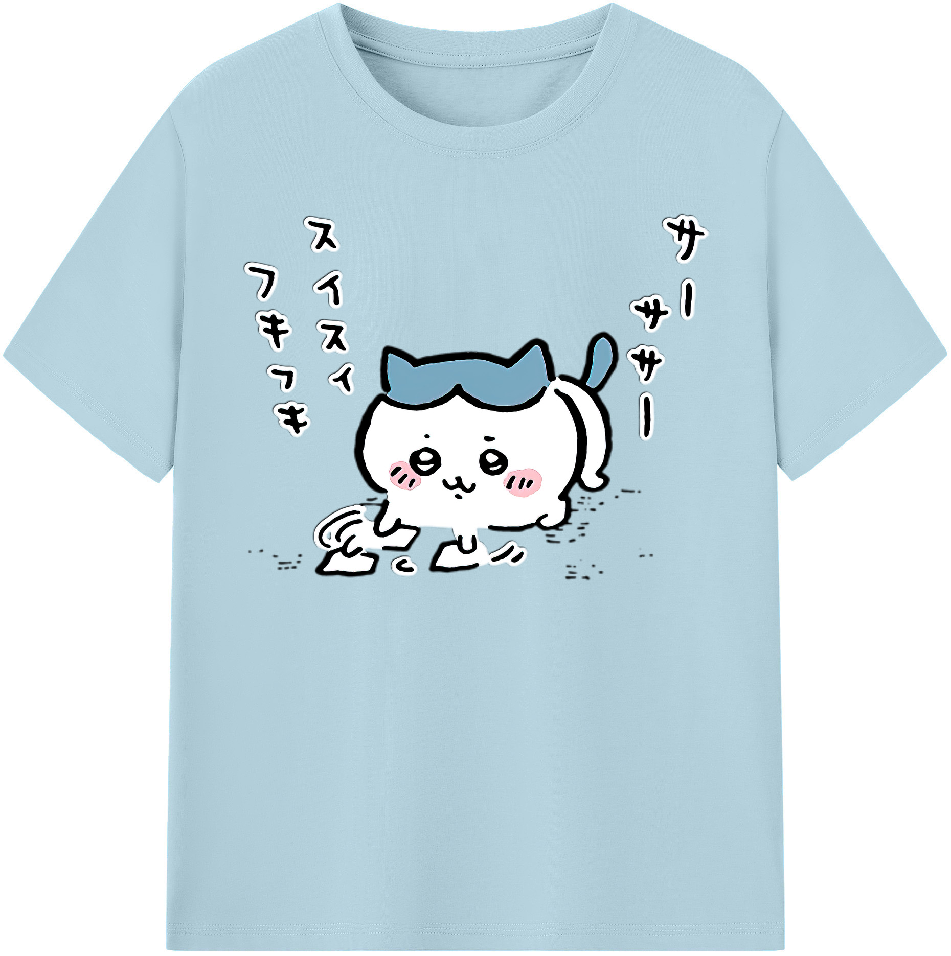 （画像用） ちいかわ ハチワレ Chii-kawa hachiware 綿100％半袖Tシャツ（フロントプリント）